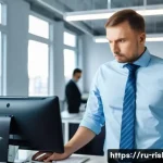 위험관리와 관련된 산업별 주요 이슈 - **Prompt for Staffing Shortage:**
A bustling, modern office environment in a Russian city during...