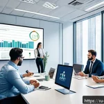 Home 23 위험관리와 프로젝트 관리의 연계성 - A modern office scene showing a diverse project management team around a large table filled with dig...